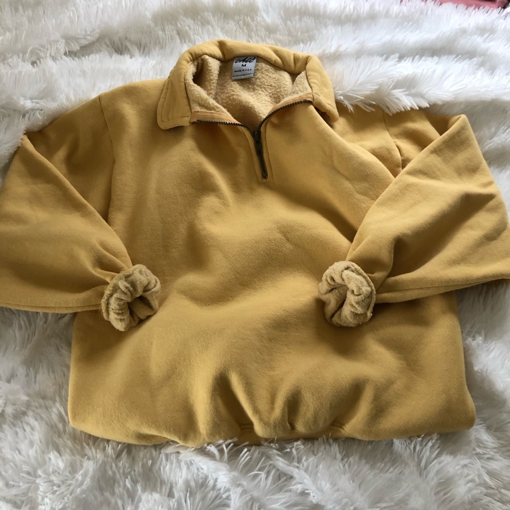 Women’s Quarter Zip yellow Sweatshirt